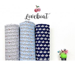 Baumwolle - Love Boat Cherry Picking hellblau